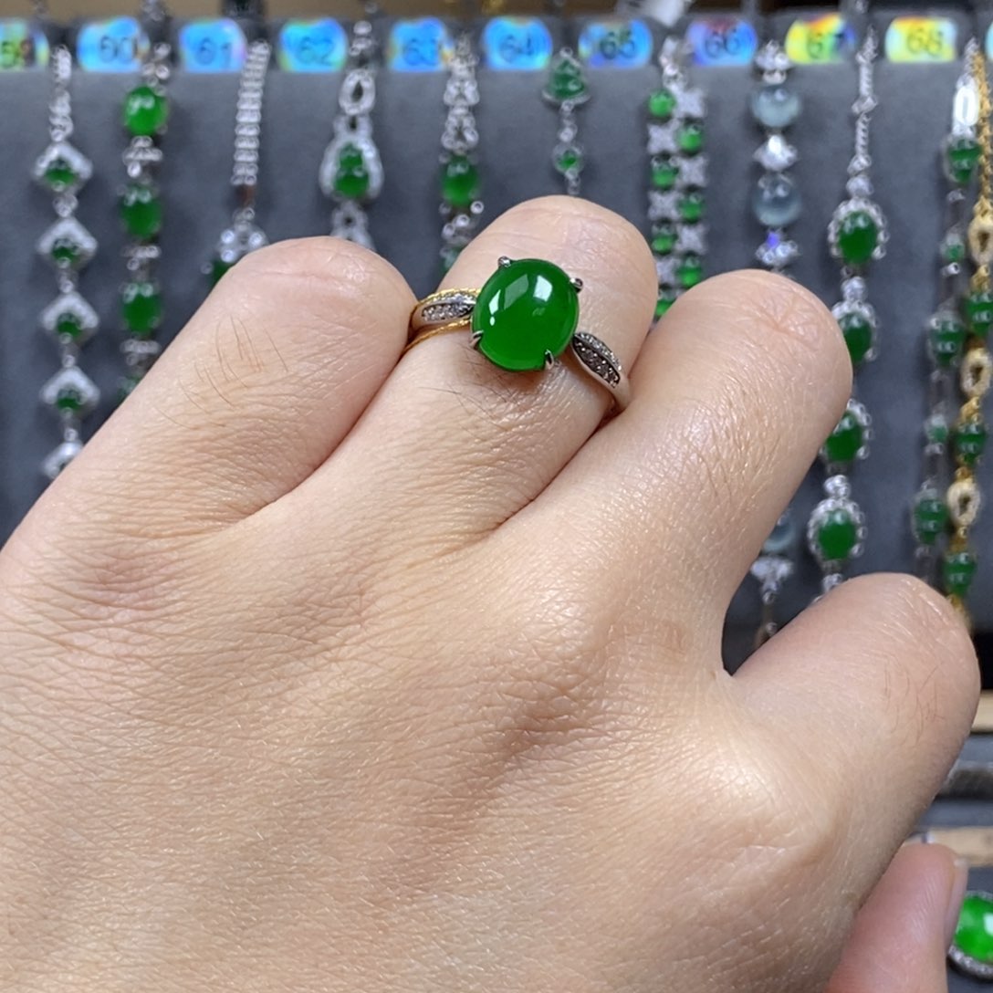 颈饰银S925镶嵌翡翠6号