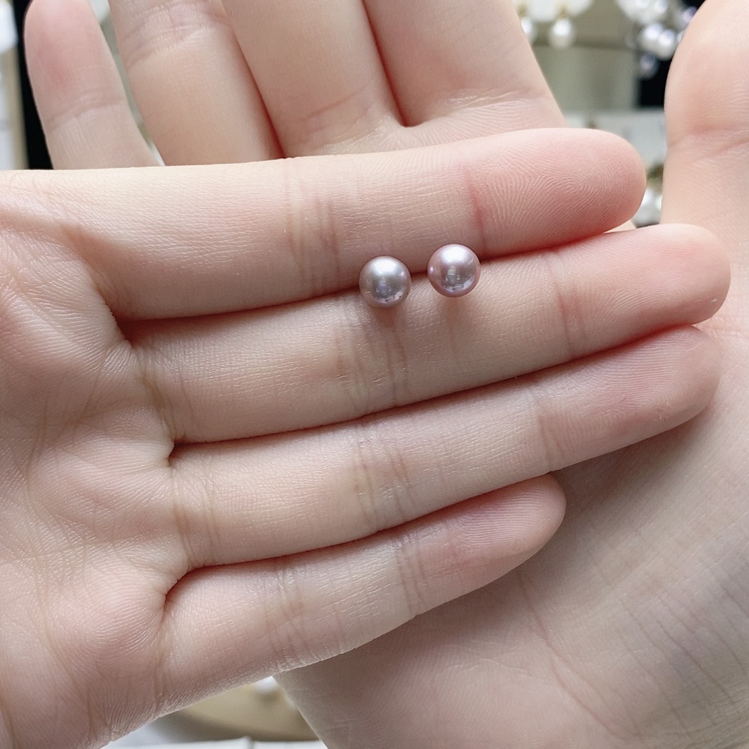 淡水珍珠耳饰银S925镶嵌