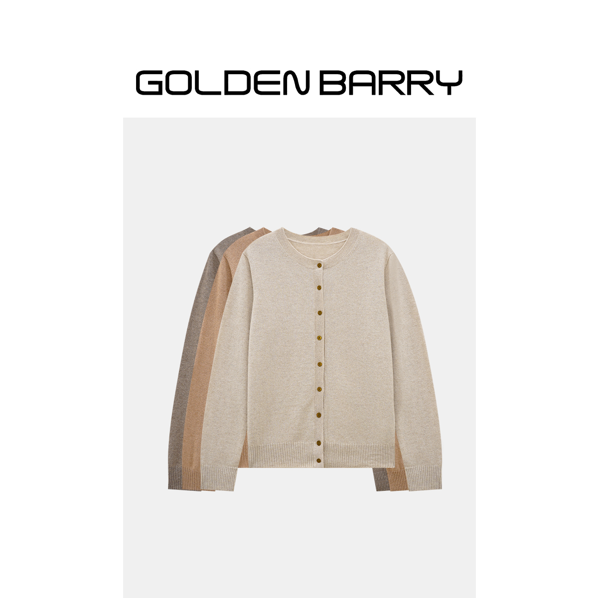 GOLDENBARRY|243061时尚圆领羊绒开衫