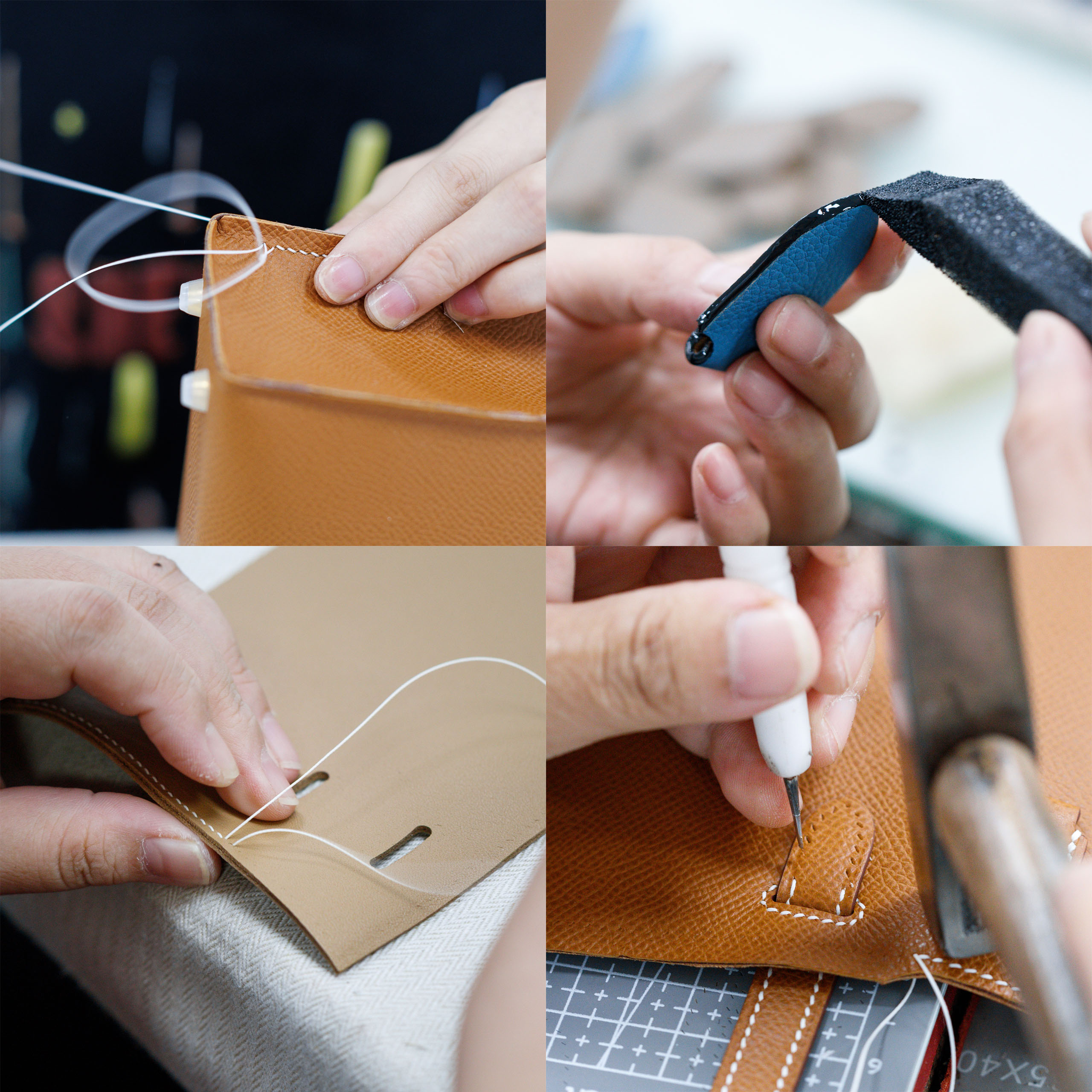 【贤品皮匠坊】B-K25/30全手工蜡线缝制原厂山羊皮手提包