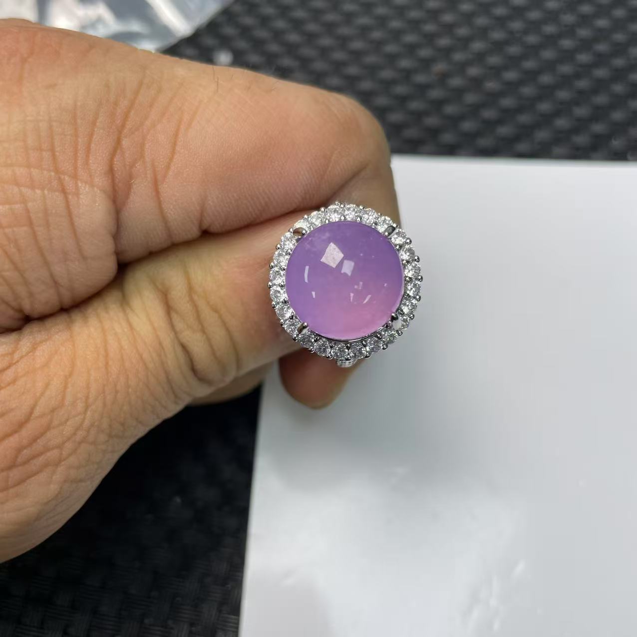 【大喜儿】透紫圆蛋面戒指-12WQ1385