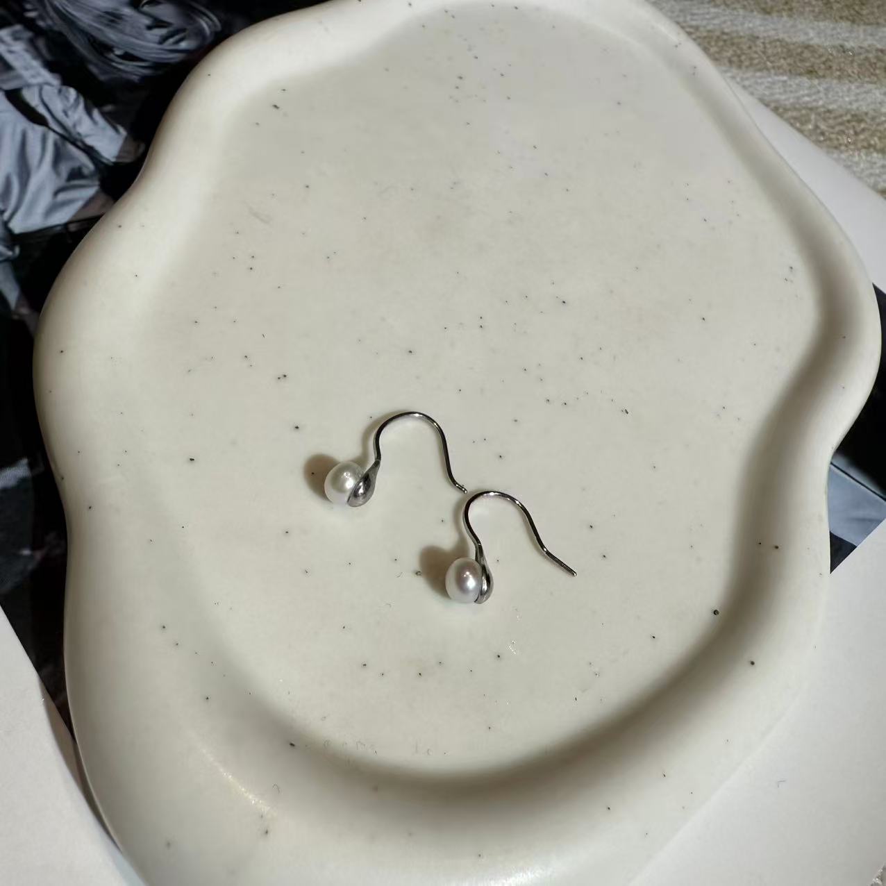 【A241】5-6mm淡水珍珠素银耳钩