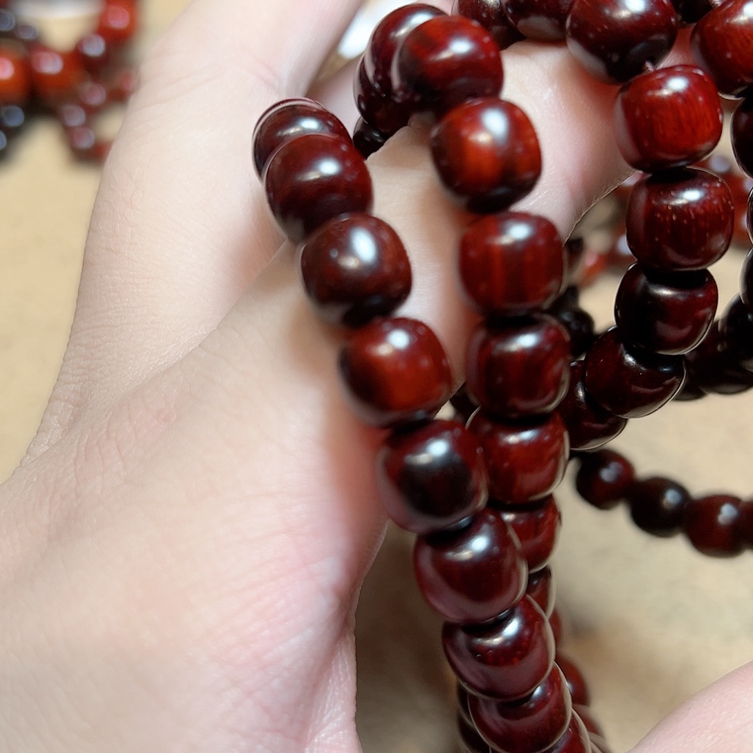 小叶紫檀手串/手链9x10琴料108金星