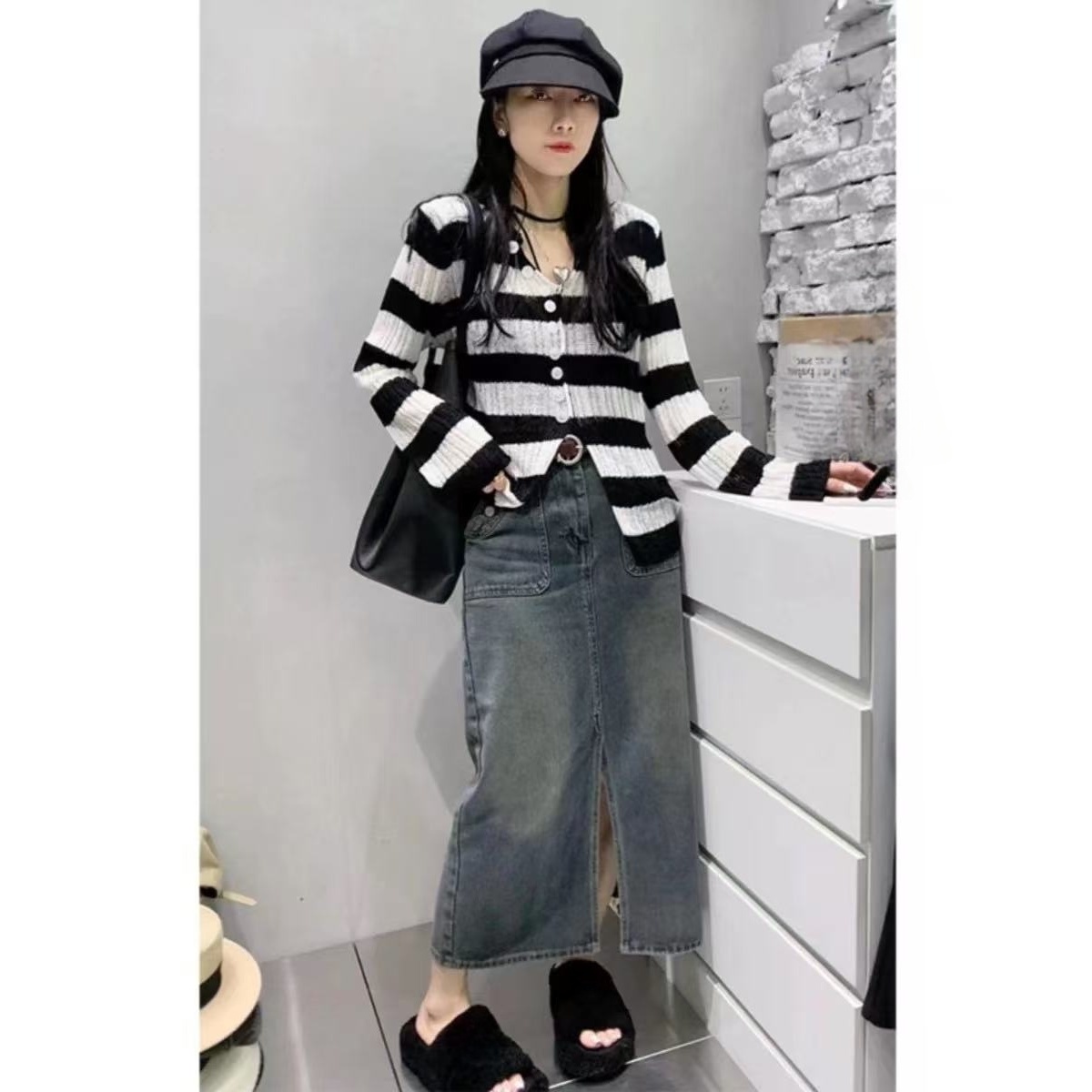 女夏季时尚宽松百搭针织长袖防晒衫亲子B2882