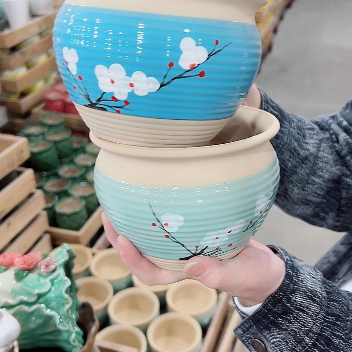 有孔.凑满10元发货多肉陶瓷花盆！