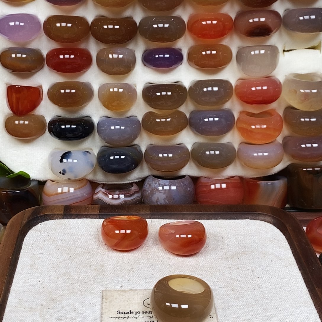 ****木玛瑙/玉髓未镶嵌戒指