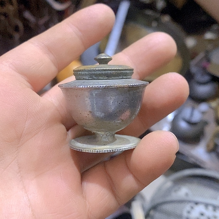 清***子砖雕老物件铜墨盒一个包邮