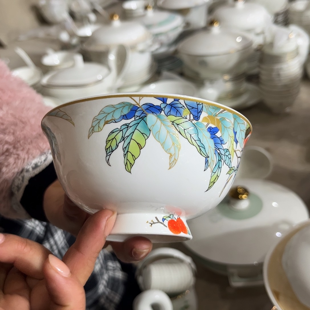 瓷片荔枝碗六个4.5寸