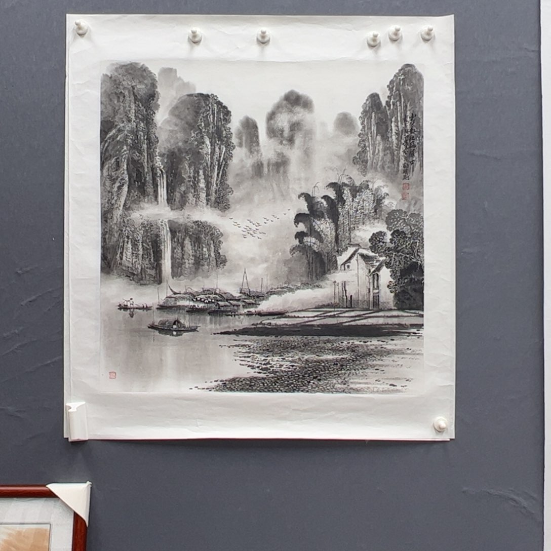 国画莫桂明 四尺斗方 水墨山水