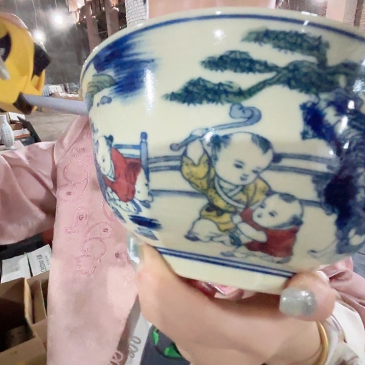 其他陶景德镇高温陶瓷70.5寸名娃娃画片碗