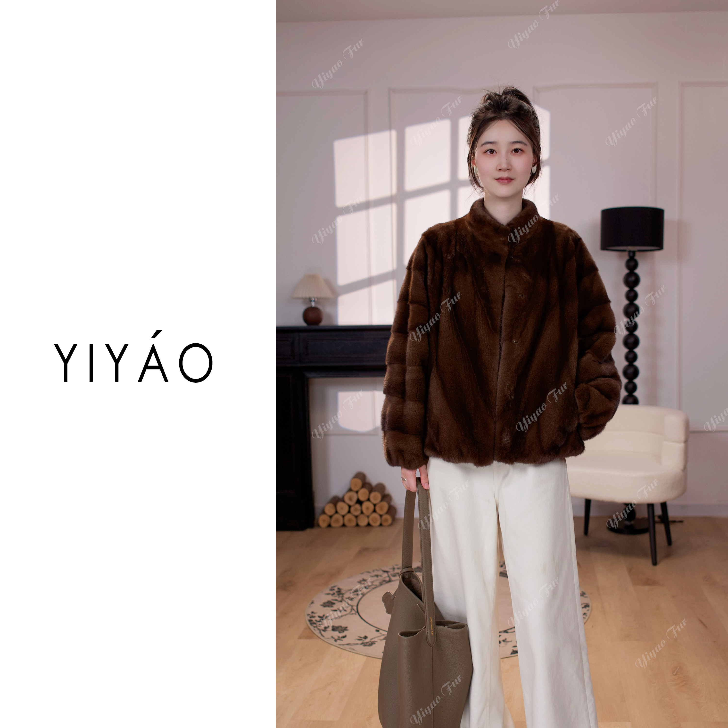 YIYAO | “无声告白”芬兰进口短二级貂皮大衣女整貂小母貂皮草外套