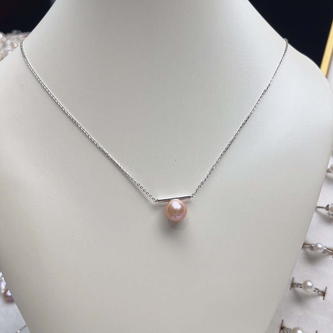 淡水珍珠套链银S925镶嵌