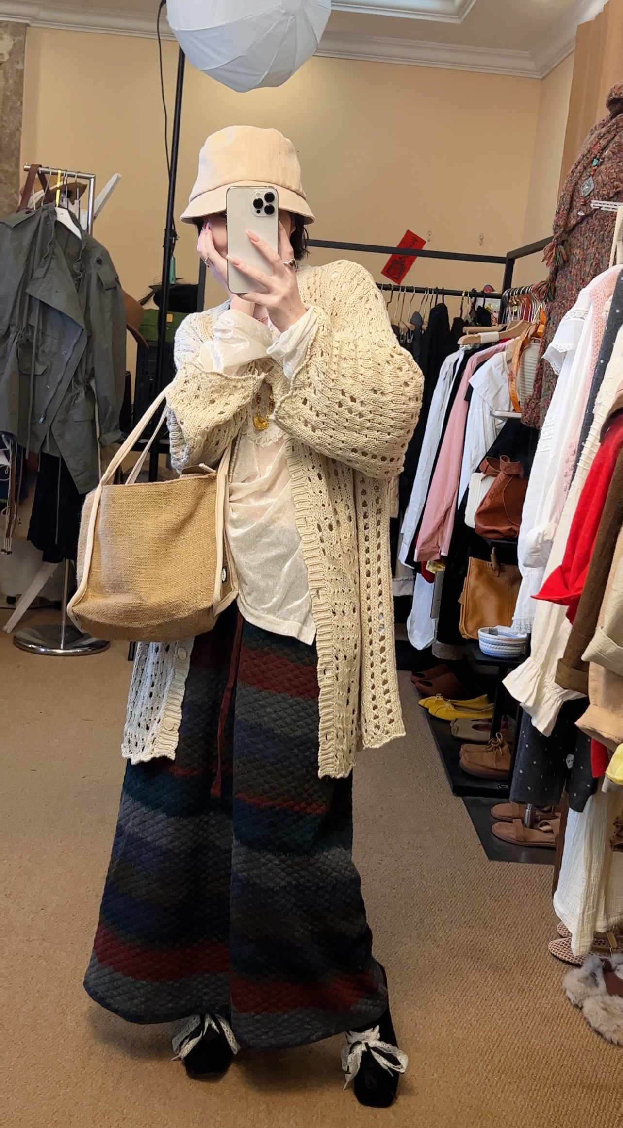 复愫街 慵懒风镂空设计感针织开衫宽松百搭外搭上衣