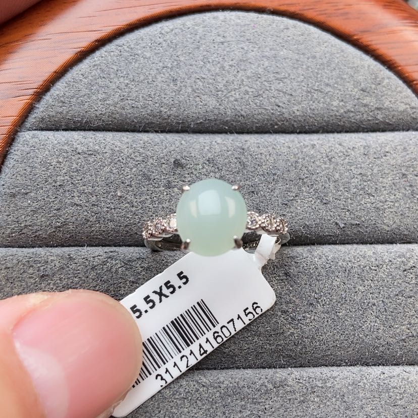【闪购商品】翡翠戒指银S925镶嵌兮兮
