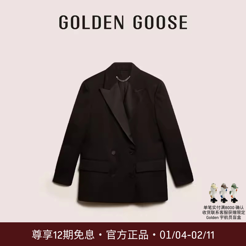 Golden Goose女黑色时尚休闲百搭简约西装外套GGDB
