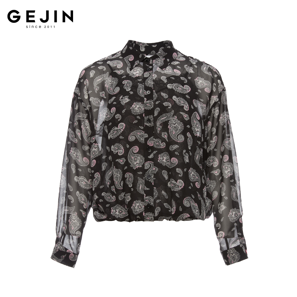 GEJIN/歌锦2025春季新款时尚印花女士衬衫9152520005