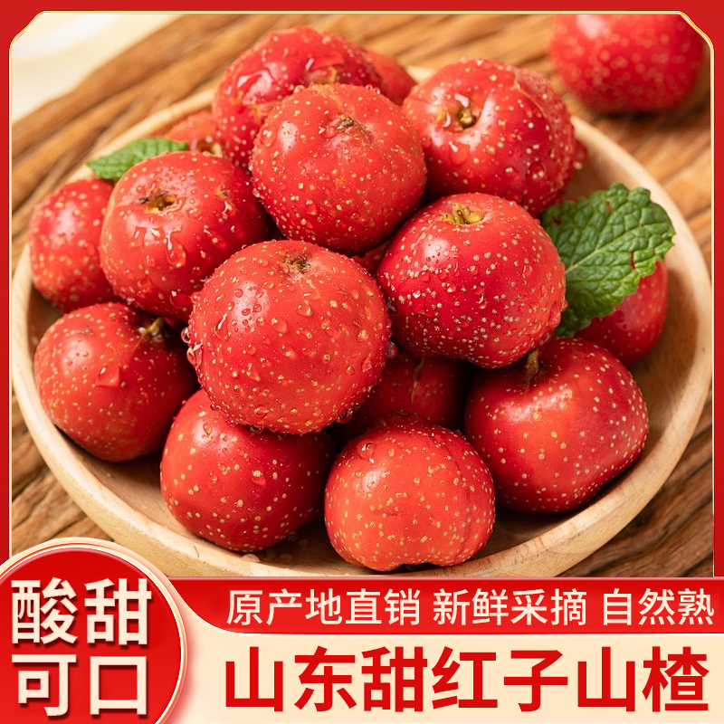 沂蒙山甜红子山楂鲜果酸甜可口野生红心糖雪球冰糖葫芦山楂酒专用