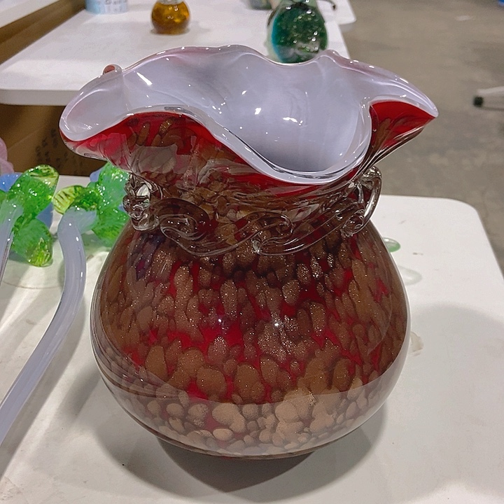 琉璃琉璃花瓶高20口9