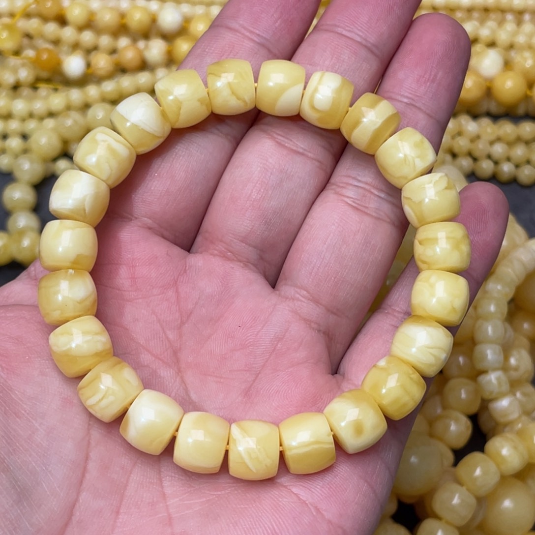 蜜蜡裸石未镶嵌蜜蜡手串10.7mm