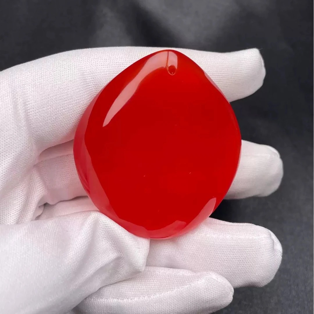 大号红色鱼惊石工艺品手工打磨家居创意饰品文玩礼物（大红）