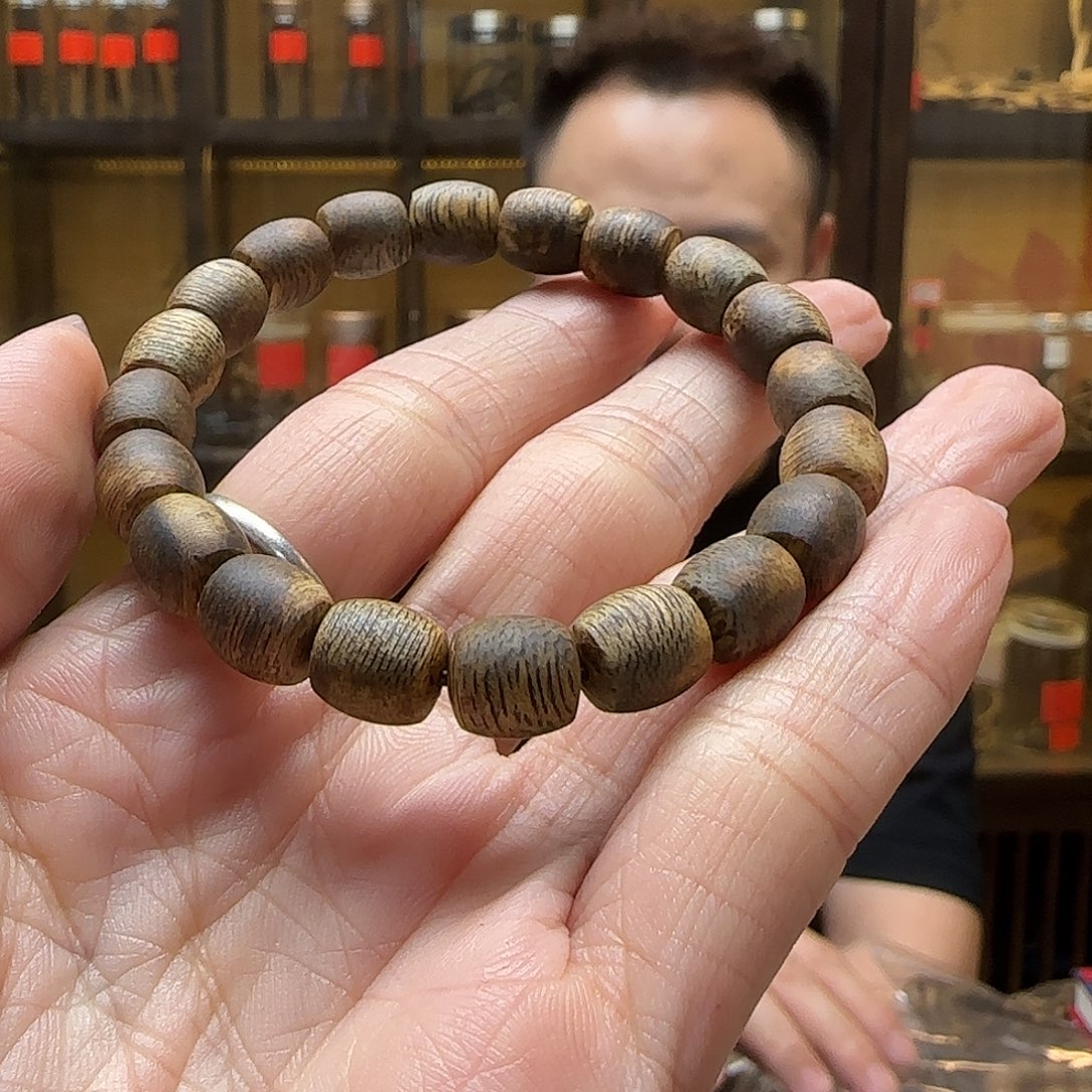 手串沉香28奇楠单圈 鼓珠7g+多样性发一串
