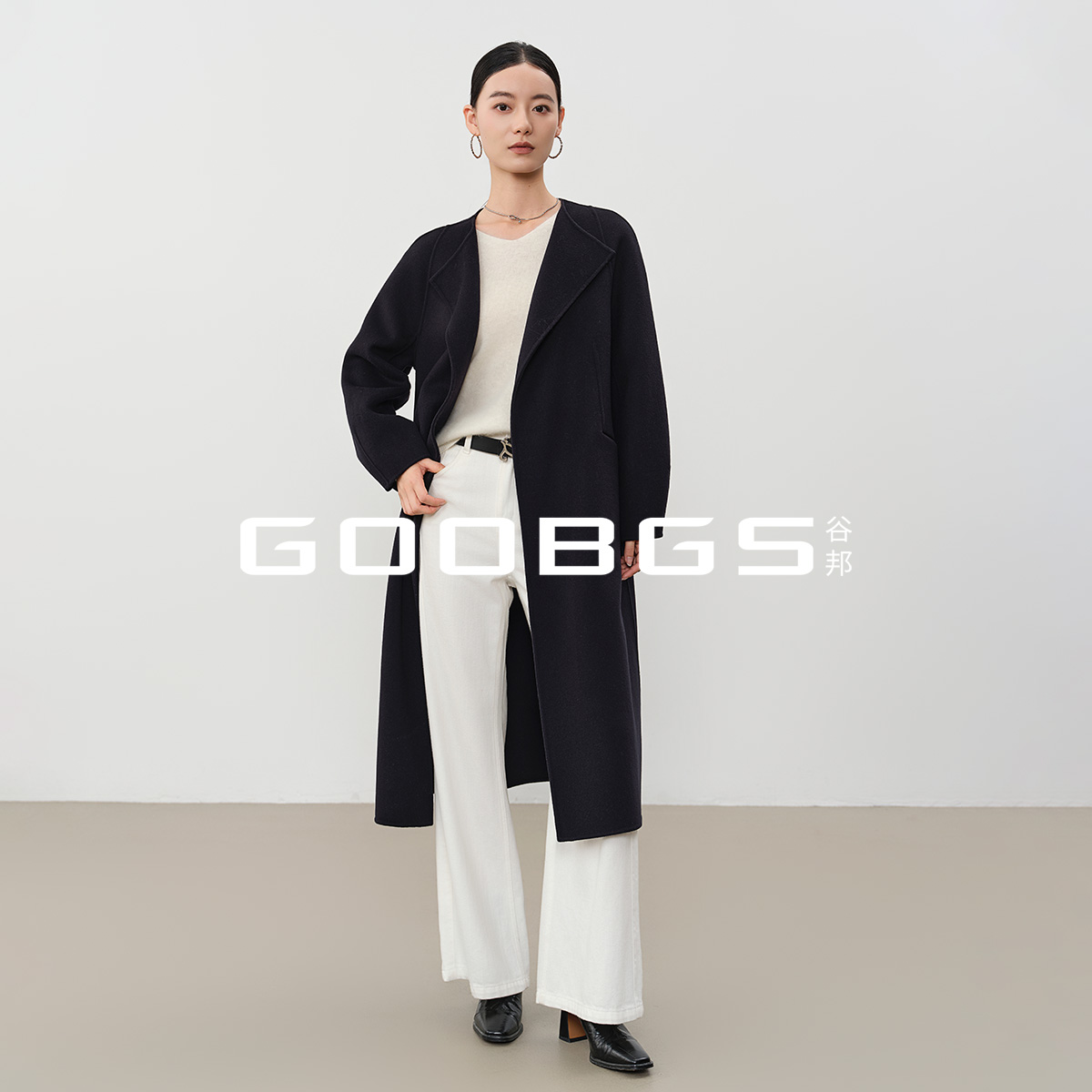 【谷邦L+】气质双面呢羊毛大衣女2025冬季B5485720