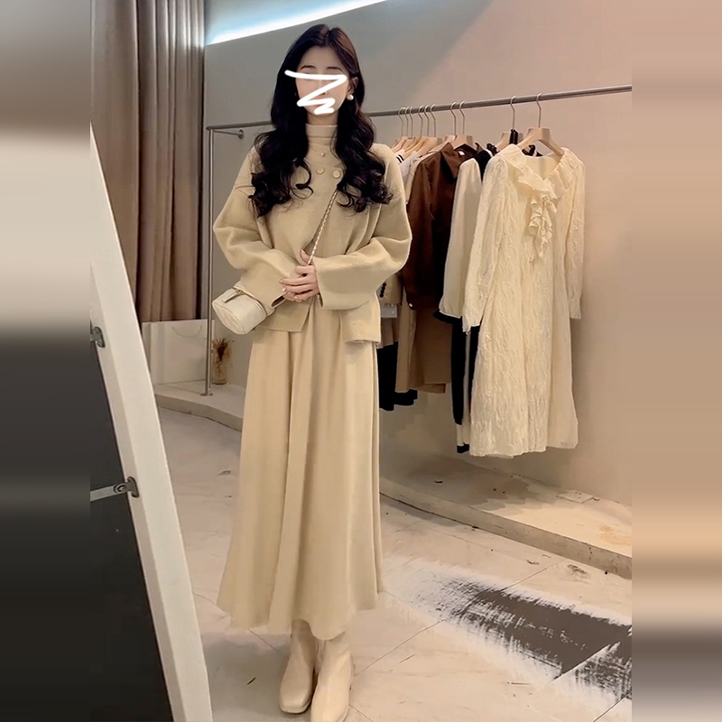 【现货+运补】早秋针织秋冬小个子高级感穿搭套装内搭连衣裙8554