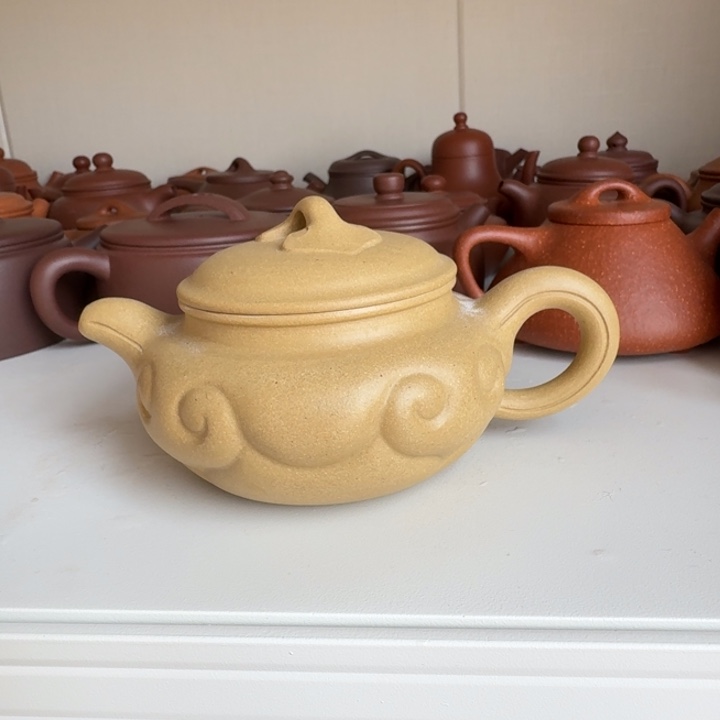 紫砂茶杯本绿仿古如意200cc