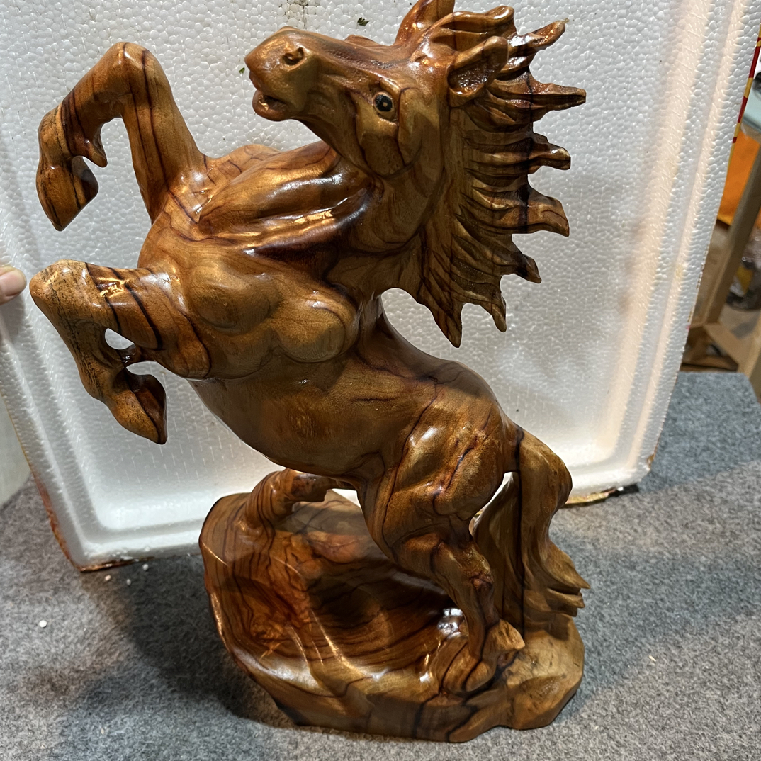 香樟木马到成功摆件家居客厅办公室装饰工艺品