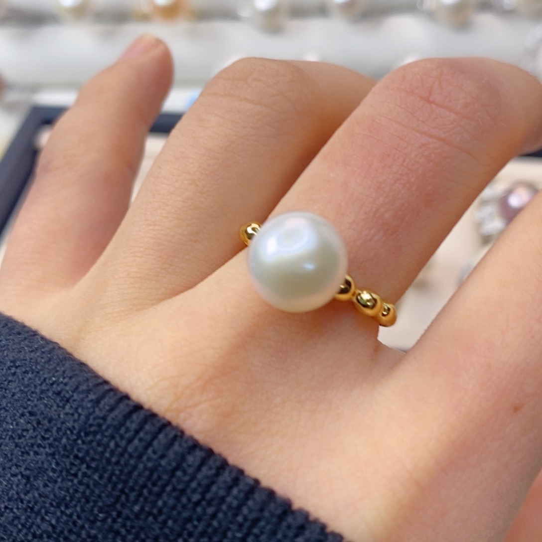 淡水珍珠戒指合金