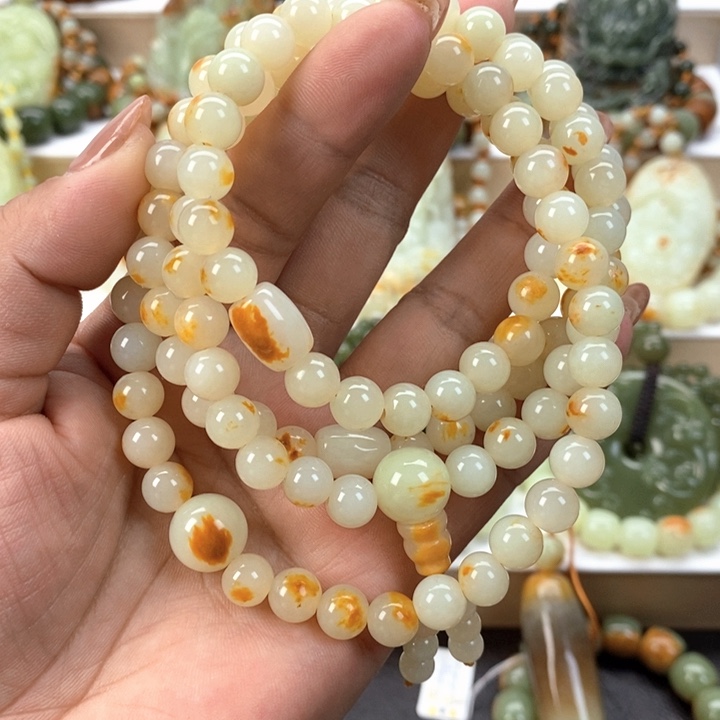 【闪购商品】透闪石质玉手链未镶嵌豆*