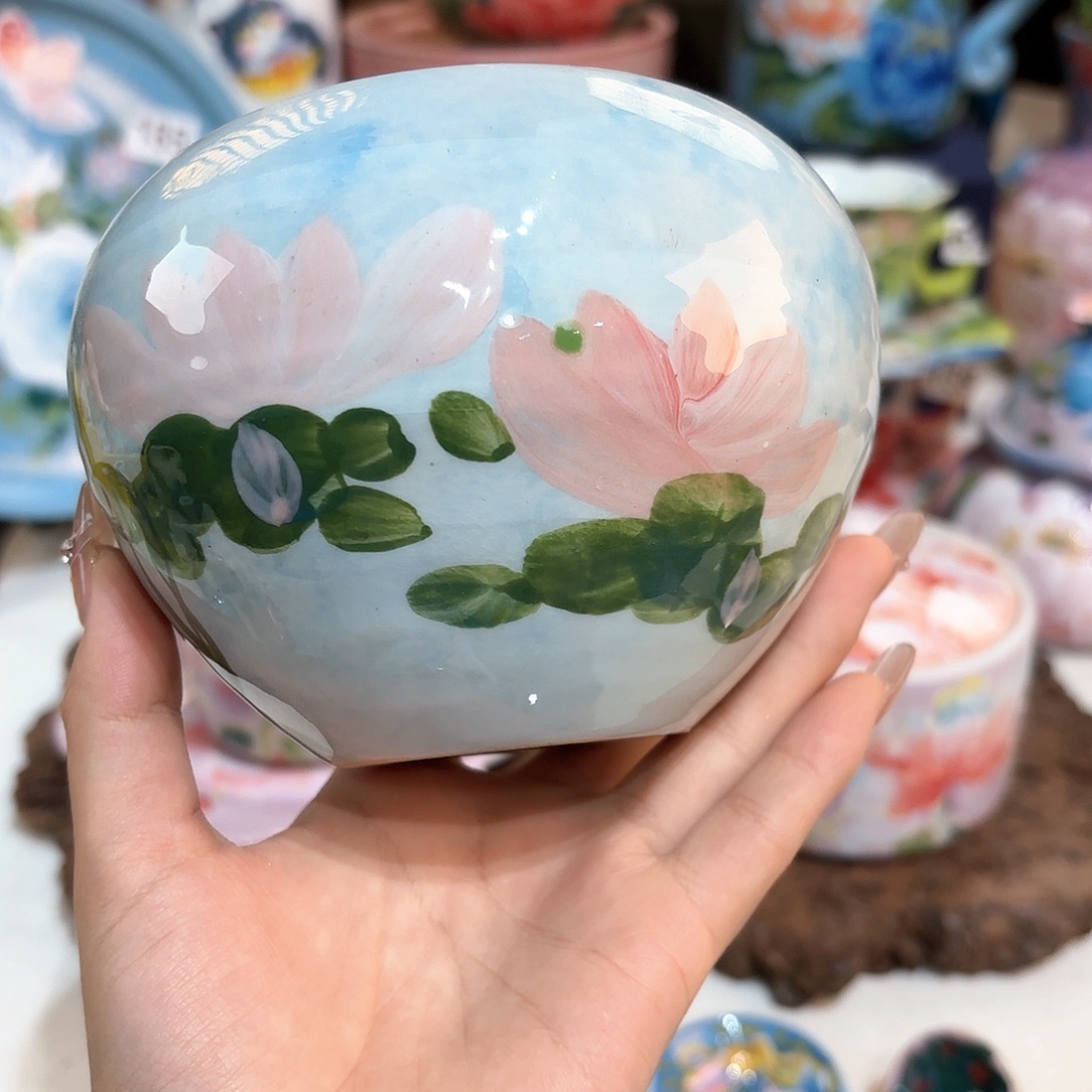 景德镇手绘高温釉下彩陶瓷茶具
