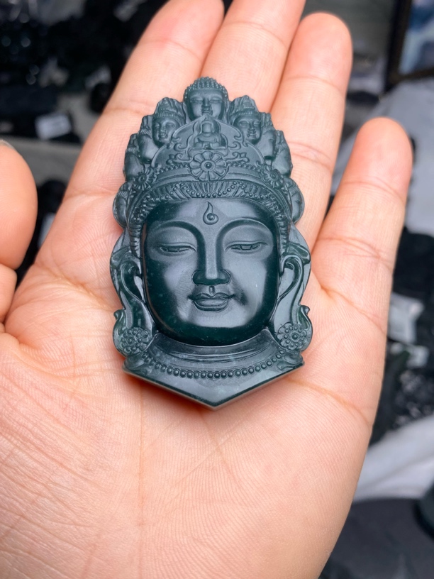 墨翠之旅翡翠A货蓝水观音头