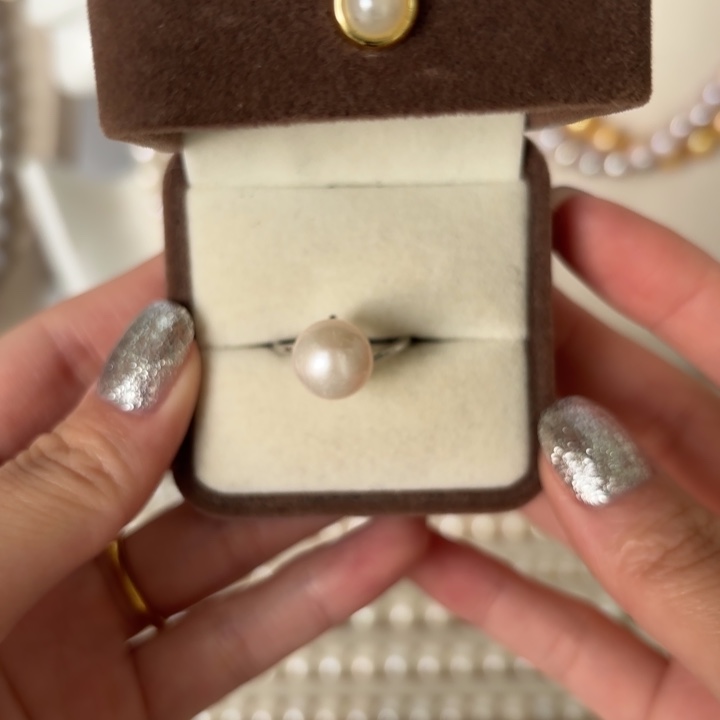 淡水珍珠银S925镶嵌戒指103号