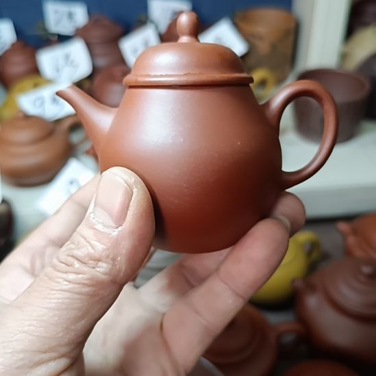 茶壶紫砂原矿红降坡  暮古  半手工150cc