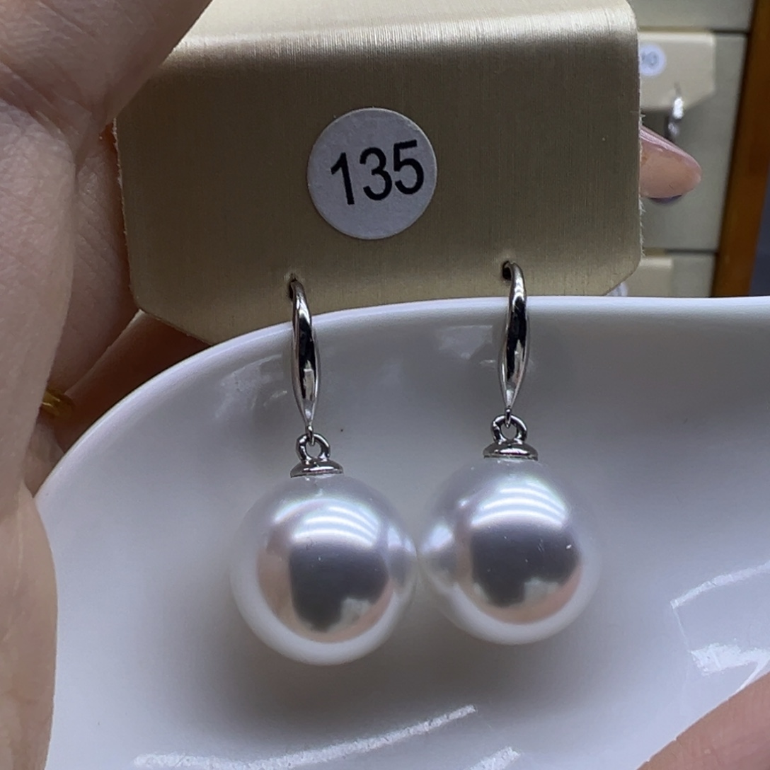 银S925镶嵌耳饰淡水珍珠