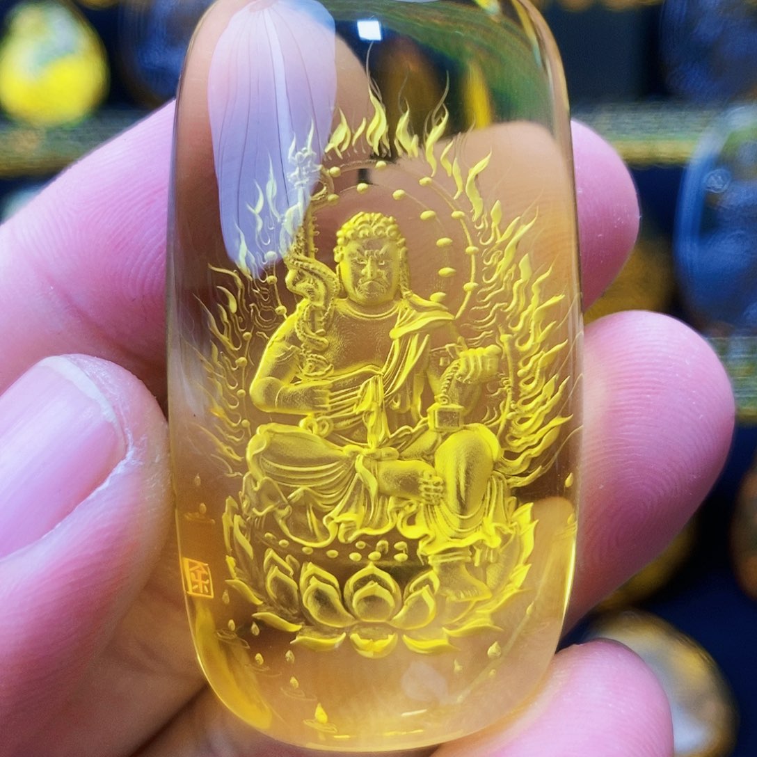 【闪购商品】金珀颈饰未镶嵌琥珀阴雕