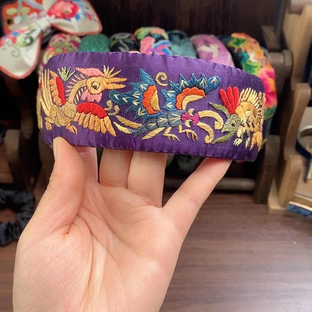 织绣老绣手工刺绣发箍