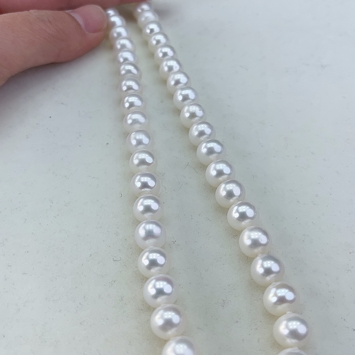 淡水珍珠颈饰银S925镶嵌卡9极光白高品