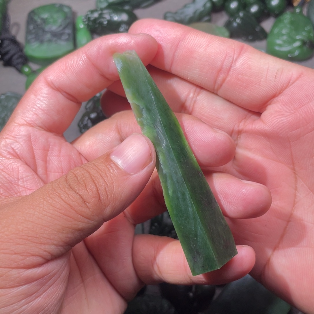 和田玉（碧玉）银S925镀金镶嵌颈饰