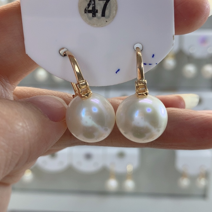 淡水珍珠耳饰银S925镶嵌
