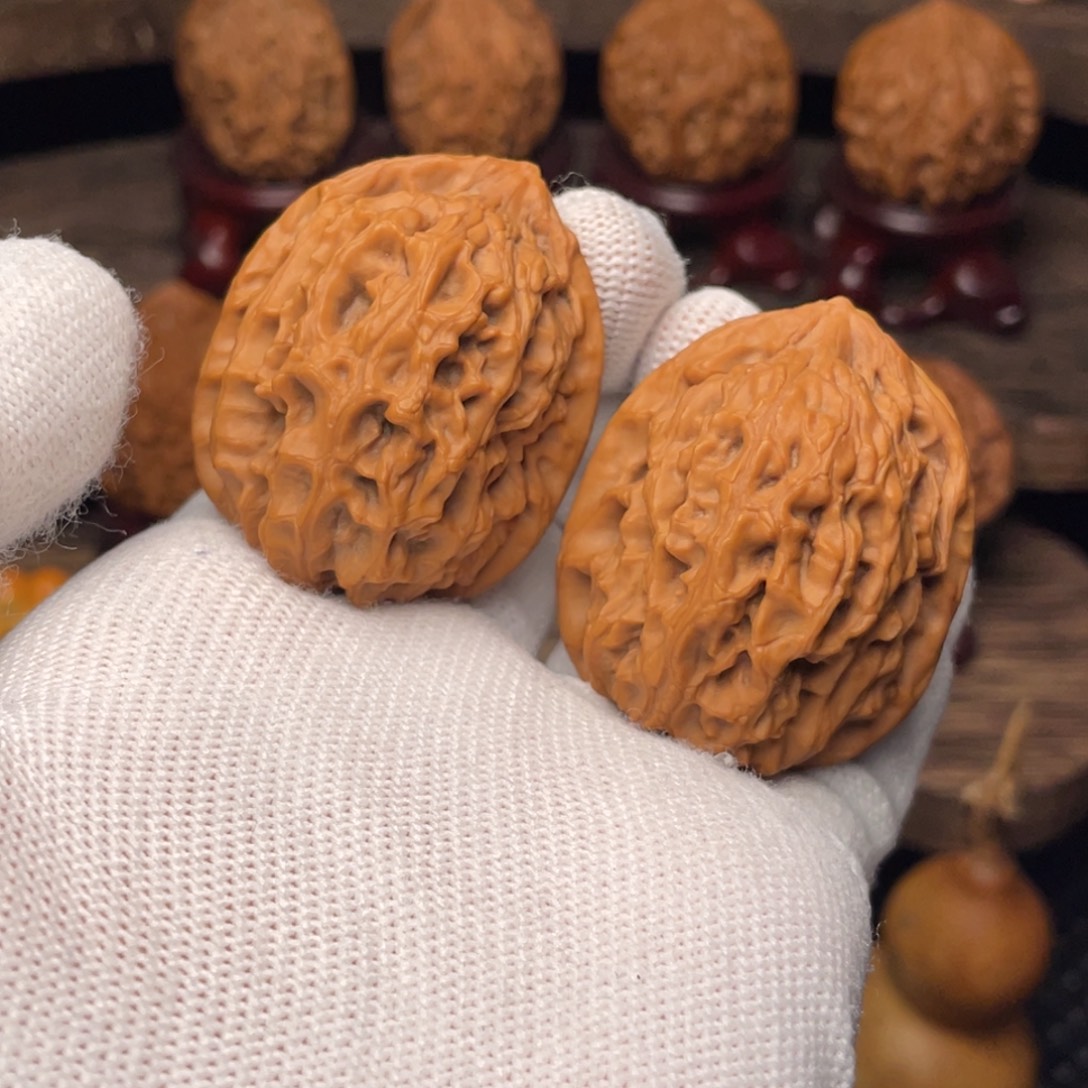 文玩核桃把件秦岭野生山魄系列龙夔35尖小修