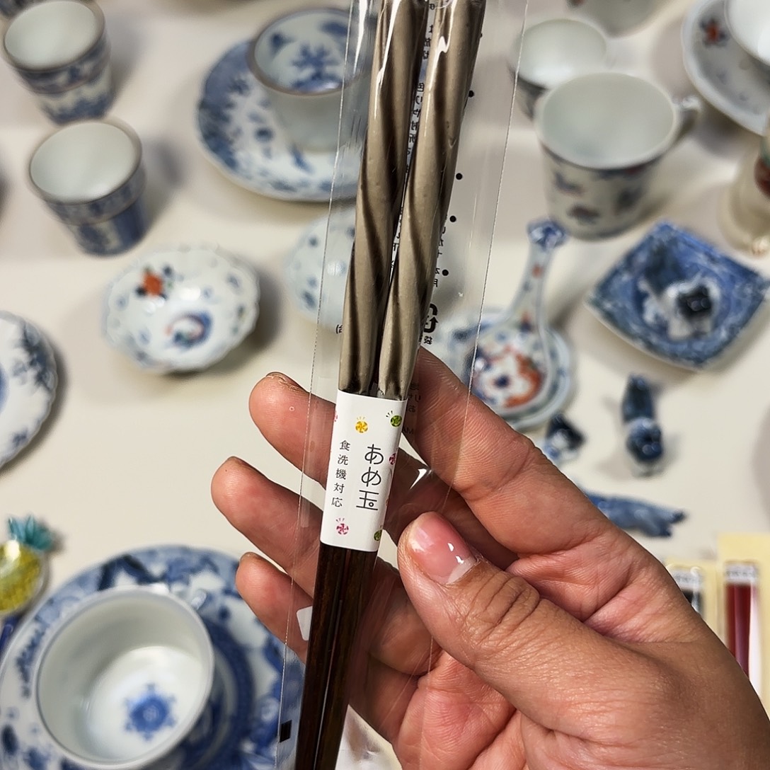 瓷 天然木       筷子一双