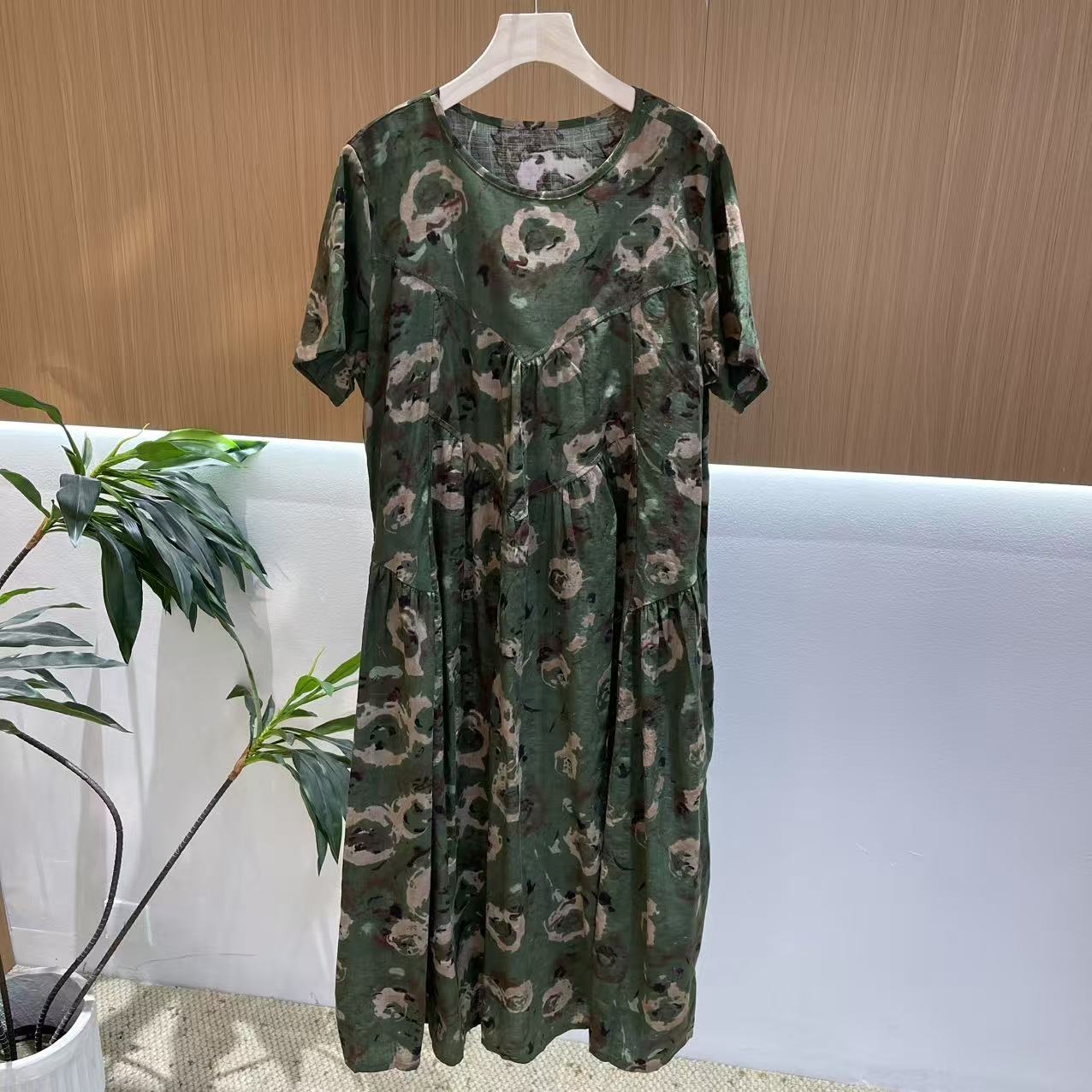 11496新款夏季民族风优雅气质宽松连衣裙QZ