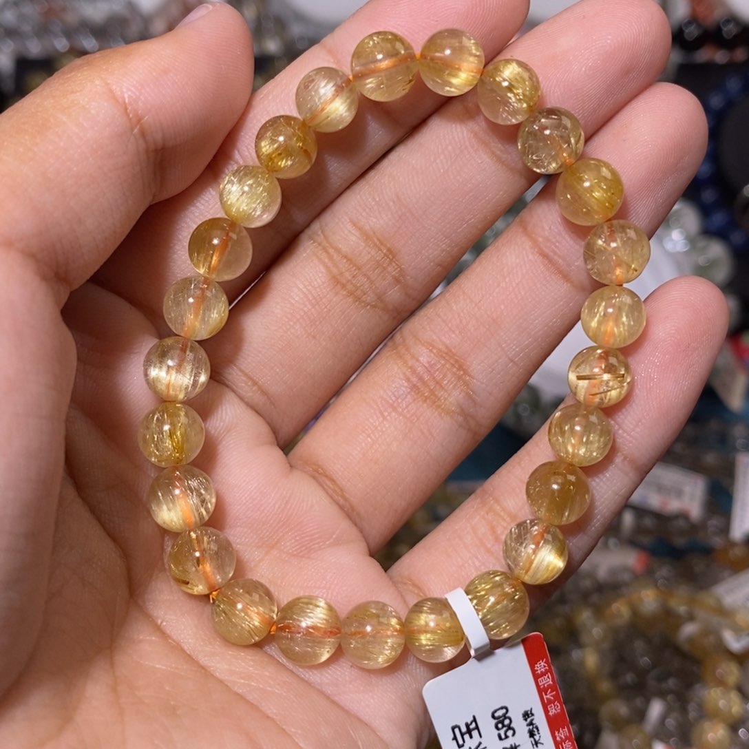 【闪购商品】发晶手链未镶嵌苹*维纳斯金发7mm