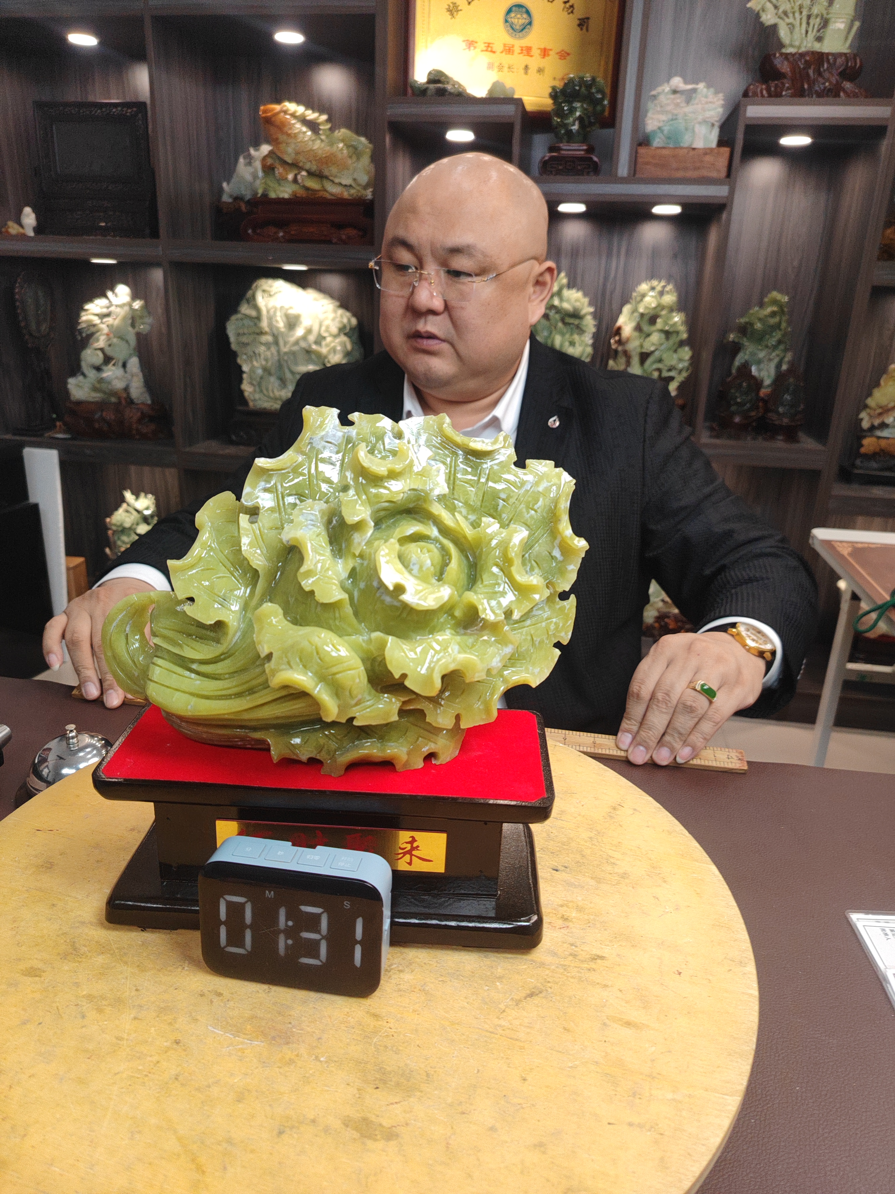 蛇纹石玉覆膜摆件原创作品