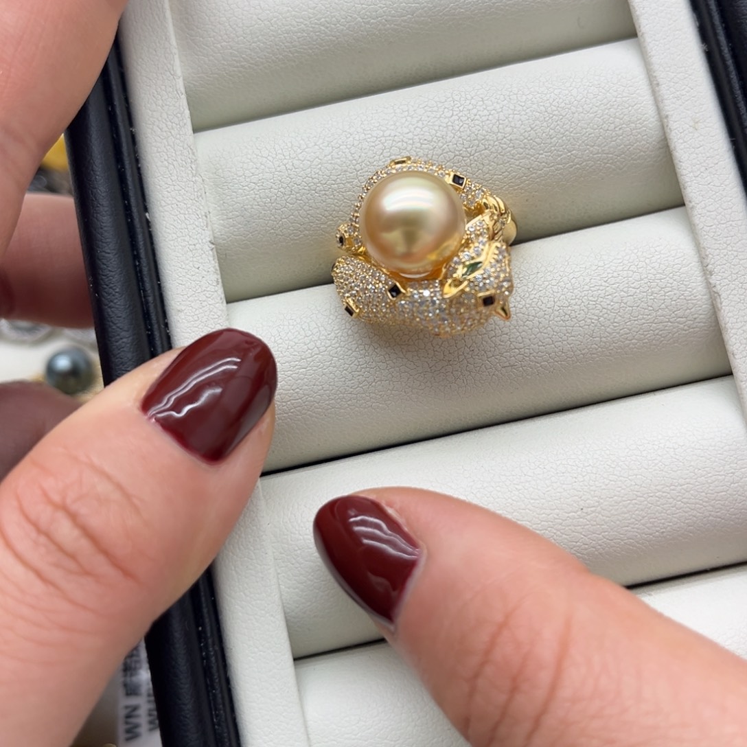 海水珍珠银S925镶嵌戒指