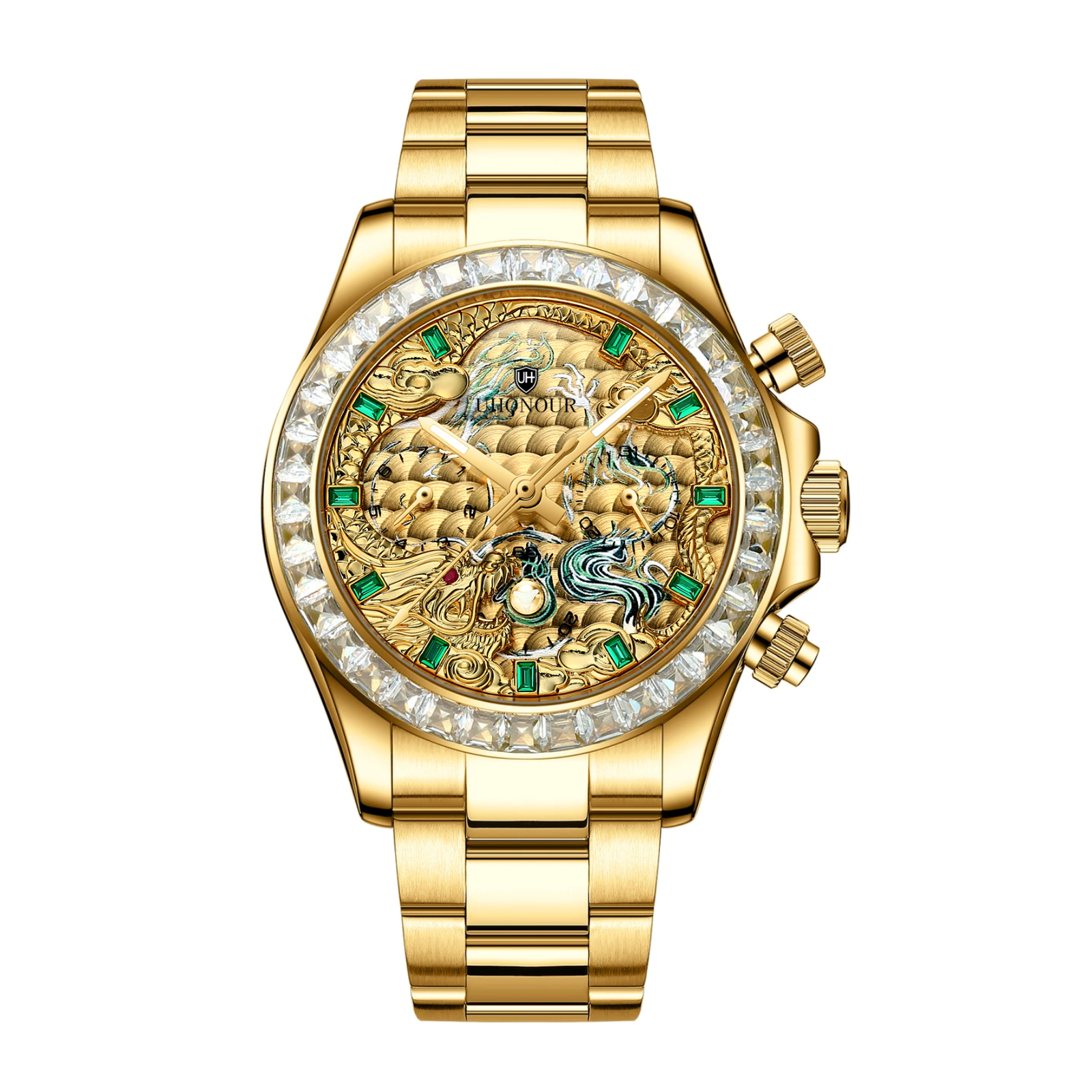 U-h男士轻奢时尚高档个性多功能夜光男士全自动机械手表Uh-8835-F