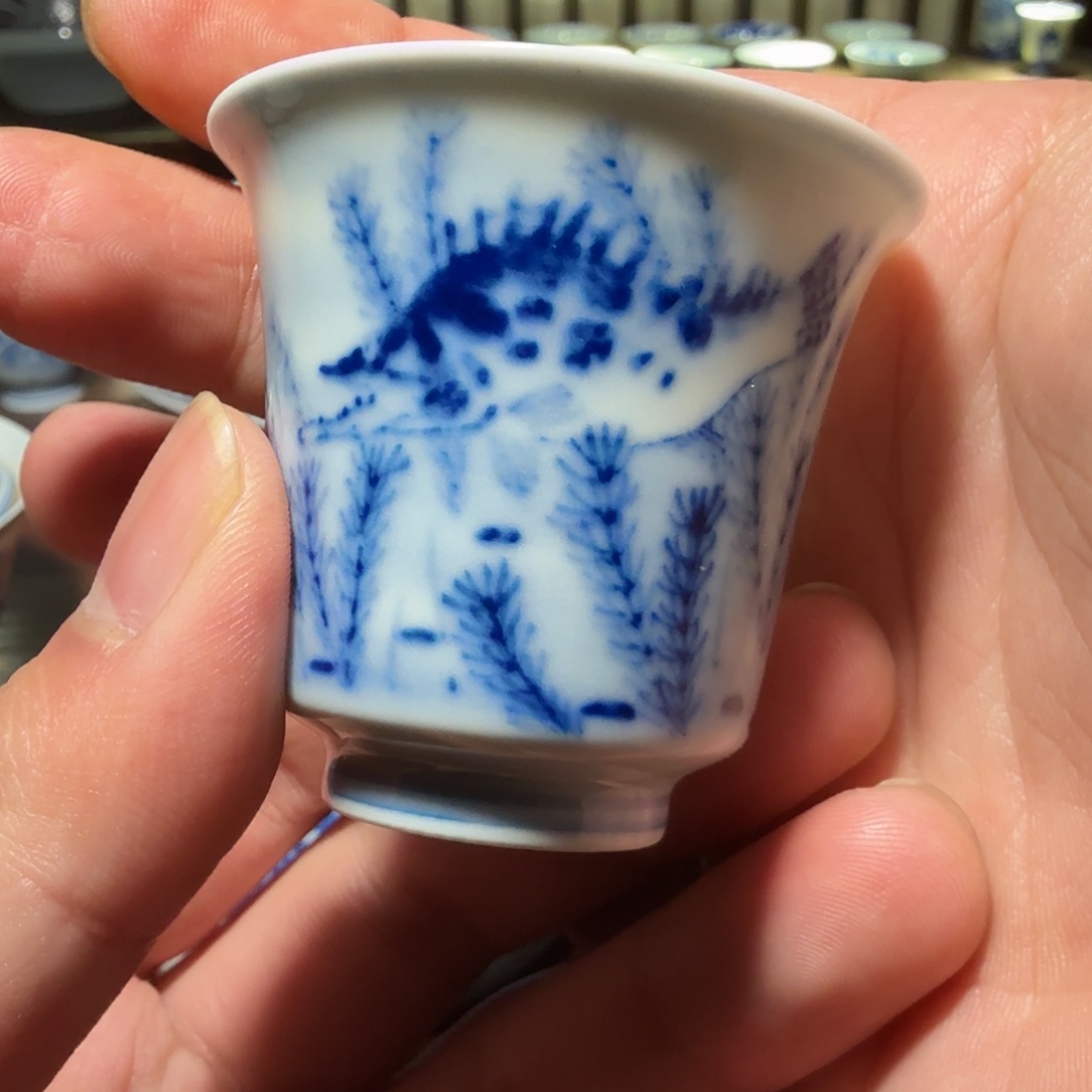 釉下青花柴窑单杯
