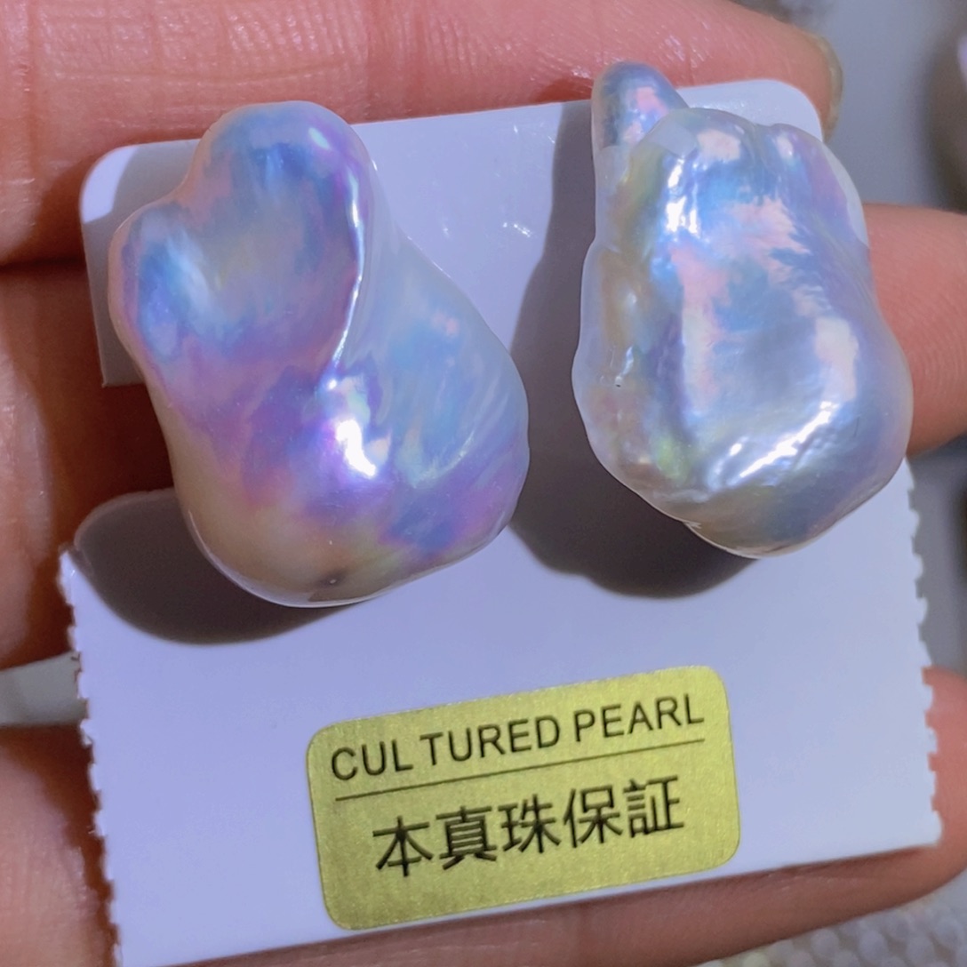 银S925镶嵌天然淡水珍珠淡水珍珠玉*